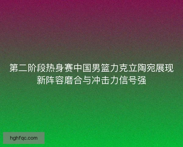 第二阶段热身赛中国男篮力克立陶宛展现新阵容磨合与冲击力信号强